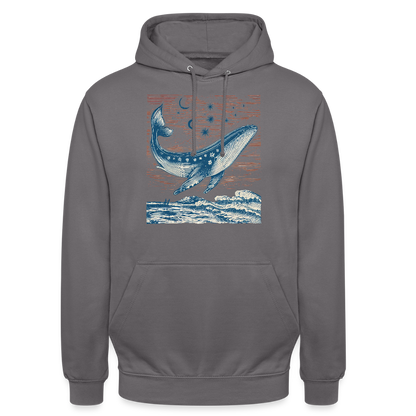 Kosmischer Wal – Retro Ocean Art - Unisex Hoodie - by Artful Alchemist