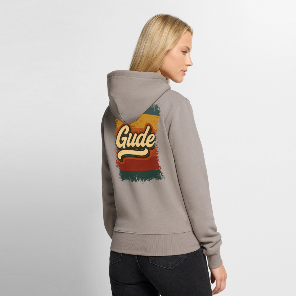 „Gude“ – Retro Look aus Hessen - Frauen Premium Bio Hoodie - Taupe