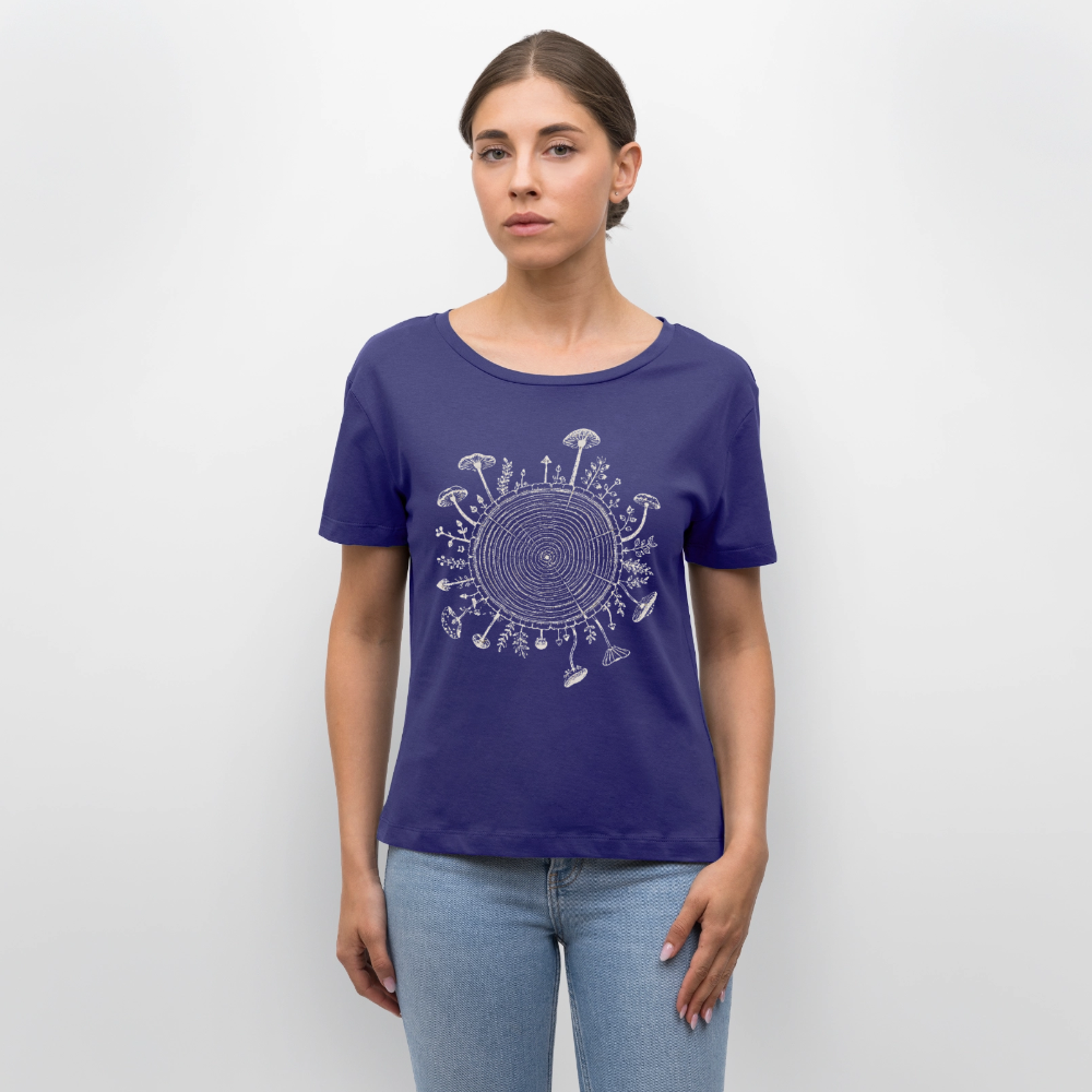 Baumringe & Pilze - Stanley/Stella Relaxed Rundhals Frauen Bio-T-Shirt SERENA - Dämmerung