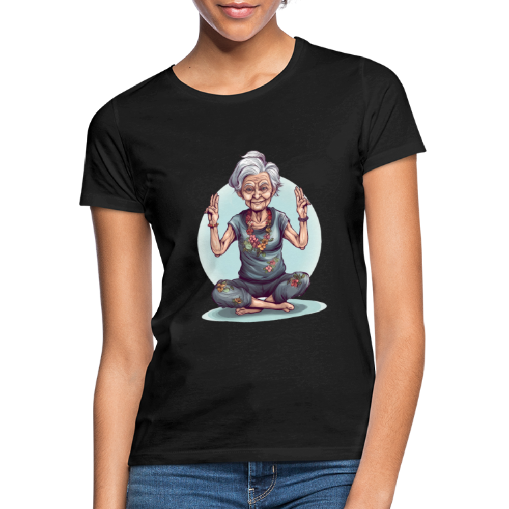 Coole Yoga Oma - Meditation im besten Alter  - Frauen T-Shirt - Schwarz