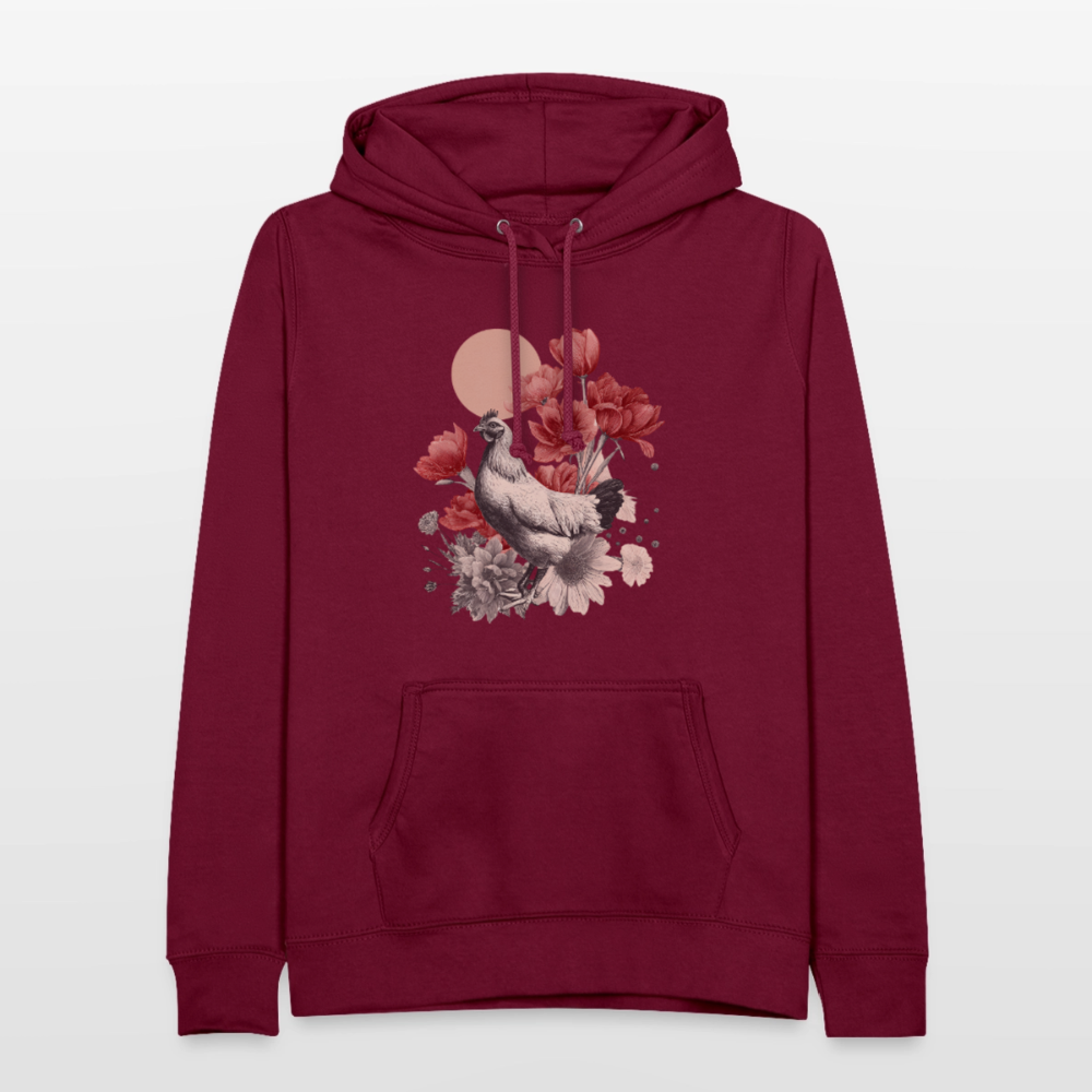 Vintage Boho Blossom Chicken - Frauen Hoodie - by Artful Alchemist