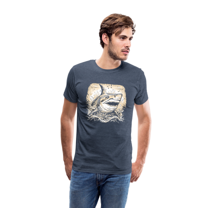 Cooler Retro Hai - Männer Premium T-Shirts - by Artful Alchemist