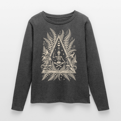 Frauen Premium Langarmshirt - Anthrazit meliert