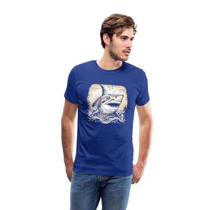 Cooler Retro Hai - Männer Premium T-Shirts - by Artful Alchemist