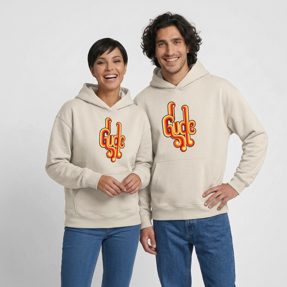 Gude Retro – Oversized Heavyweight Unisex Hoodie - Beige