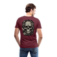 Boho Totenkopf mit Tattoos und Blumen - Männer Premium T-Shirt - Bordeauxrot meliert