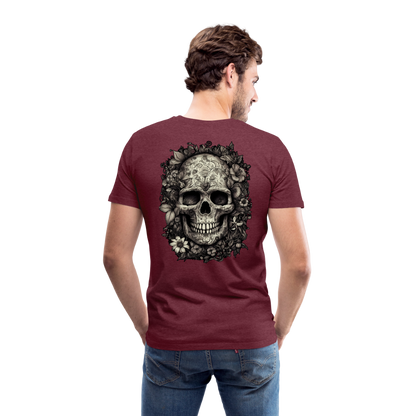 Boho Totenkopf mit Tattoos und Blumen - Männer Premium T-Shirt - by Artful Alchemist