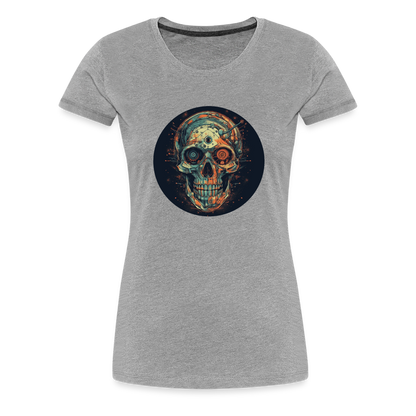 Retro Futuristischer Totenkopf Skull Cyborg- Frauen Premium T-Shirt - by Artful Alchemist