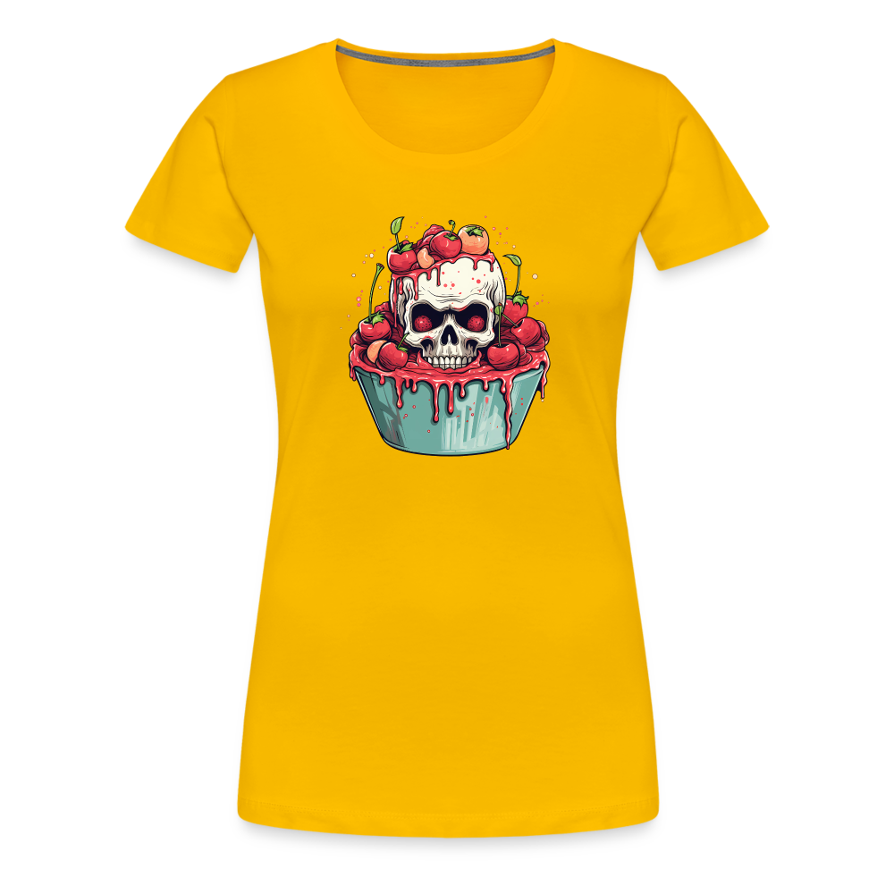 Gruseliges Horror Kirschtörtchen - Happy Halloween - Frauen Premium T-Shirt - Sonnengelb