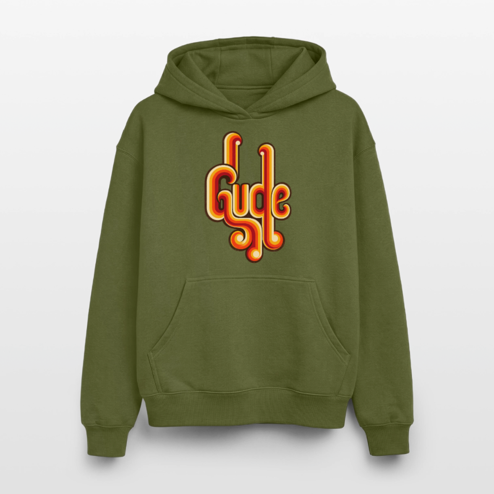 Gude Retro – Oversized Heavyweight Unisex Hoodie - Khaki