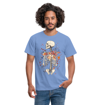 Skelett mit zarten Blumen im Boho Look - Männer T-Shirt - by Artful Alchemist
