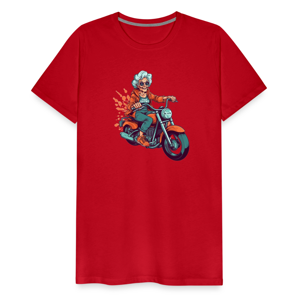 Coole alte Biker Oma - Motorrad Omi  - Männer T-Shirt - Rot