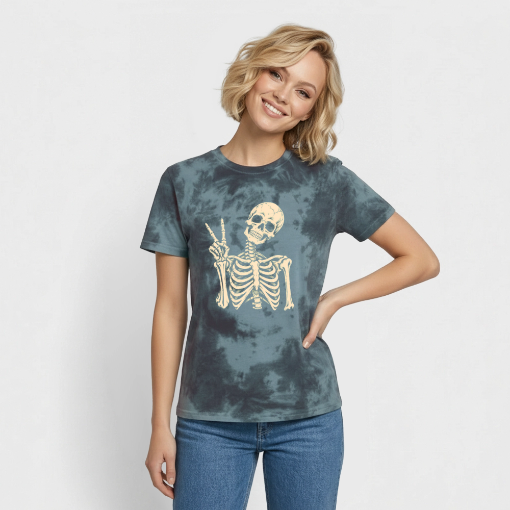 Peace Out – Unisex Premium Tie-Dye-T-Shirt - Schwarz/Blau