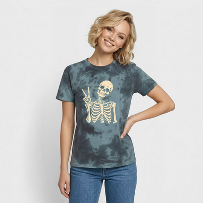 Peace Out – Unisex Premium Tie-Dye-T-Shirt - Schwarz/Blau