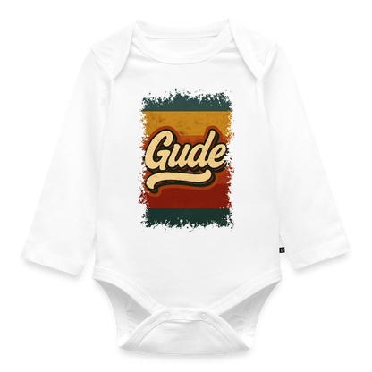 „Gude“ – Retro Look aus Hessen - Baby Bio-Langarm-Body - Weiß