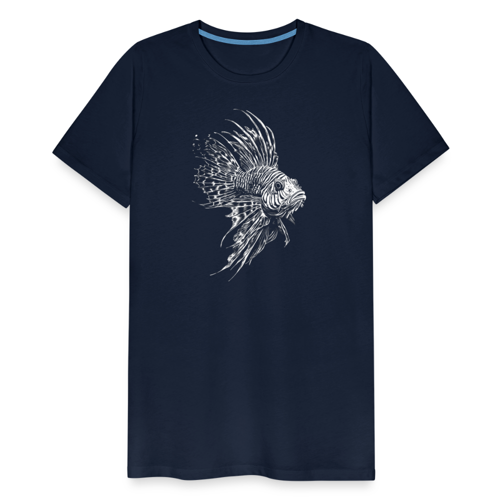 Rotfeuerfisch - Monochrom - Männer Premium T-Shirt - Navy