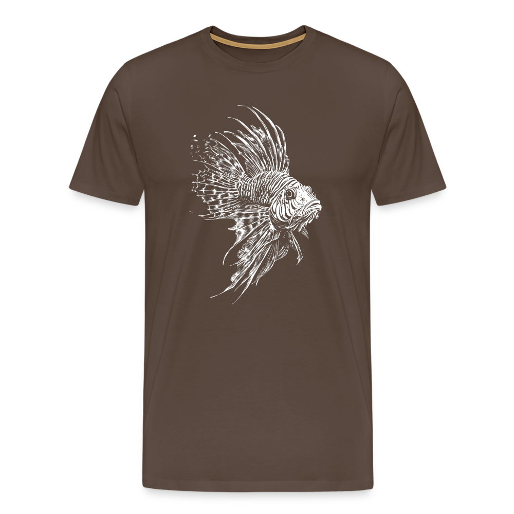 Rotfeuerfisch - Monochrom - Männer Premium T-Shirt - Edelbraun