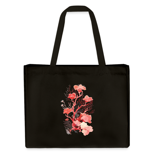 Zarte Korallen Blumen - Stanley/Stella recycelter Shopping Bag - Schwarz
