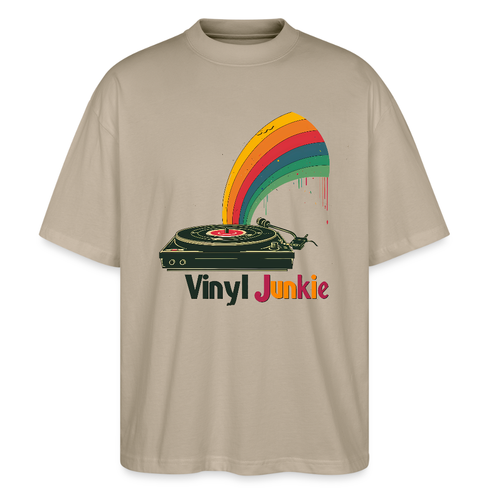Vinyl Junkie Rainbow - Stanley/Stella Oversized Unisex Bio T-Shirt Blaster 2.0 - by Artful Alchemist