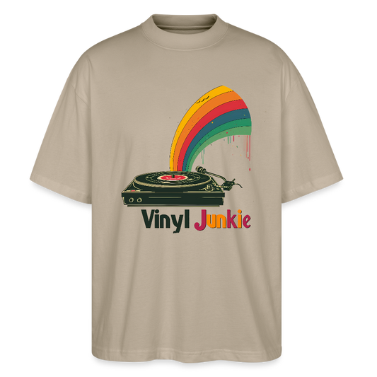Vinyl Junkie Rainbow - Stanley/Stella Oversized Unisex Bio T-Shirt Blaster 2.0 - by Artful Alchemist