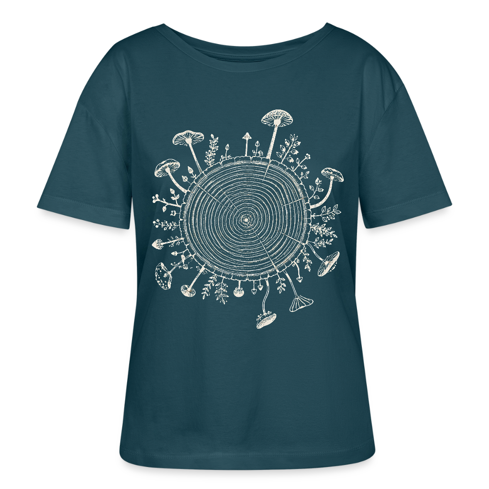Baumringe & Pilze - Stanley/Stella Relaxed Rundhals Frauen Bio-T-Shirt SERENA - Dunkles Petrol
