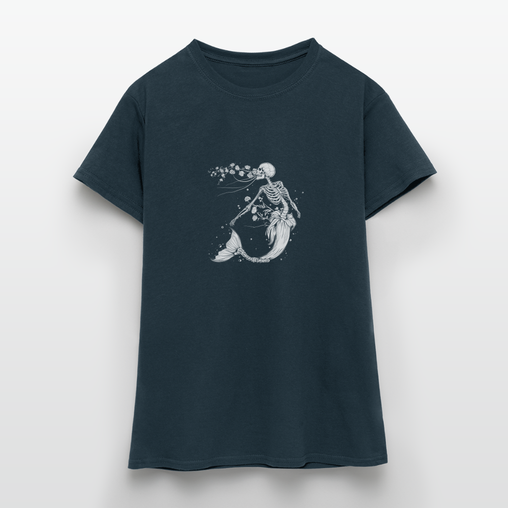 Florale Skelett Meerjungfrau - Frauen T-Shirt - Navy