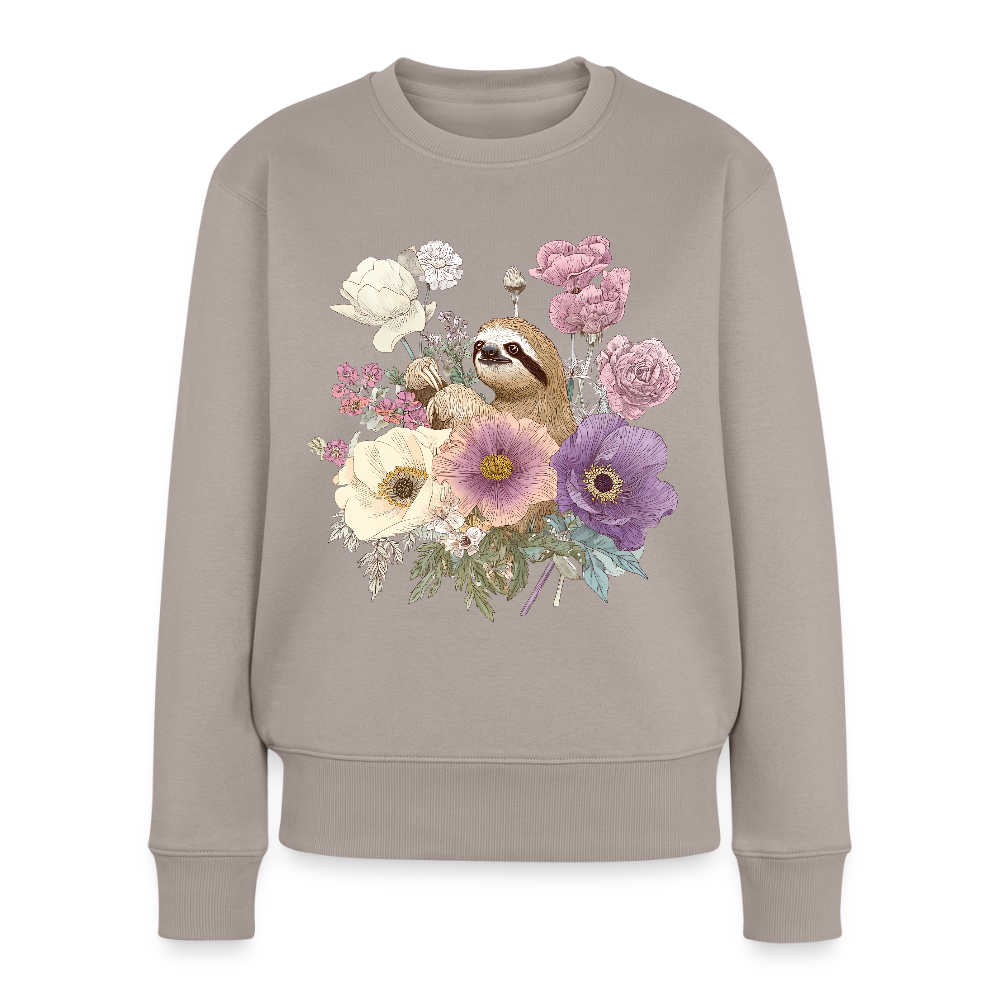 Vintage Sloth Blossom - Frauen Premium Pullover - by Artful Alchemist