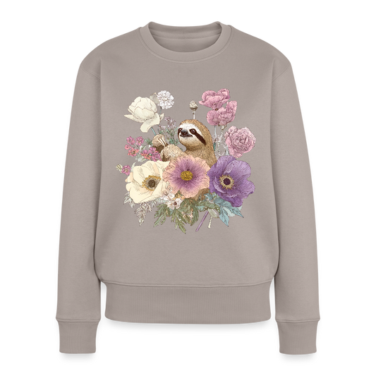Vintage Sloth Blossom - Frauen Premium Pullover - by Artful Alchemist
