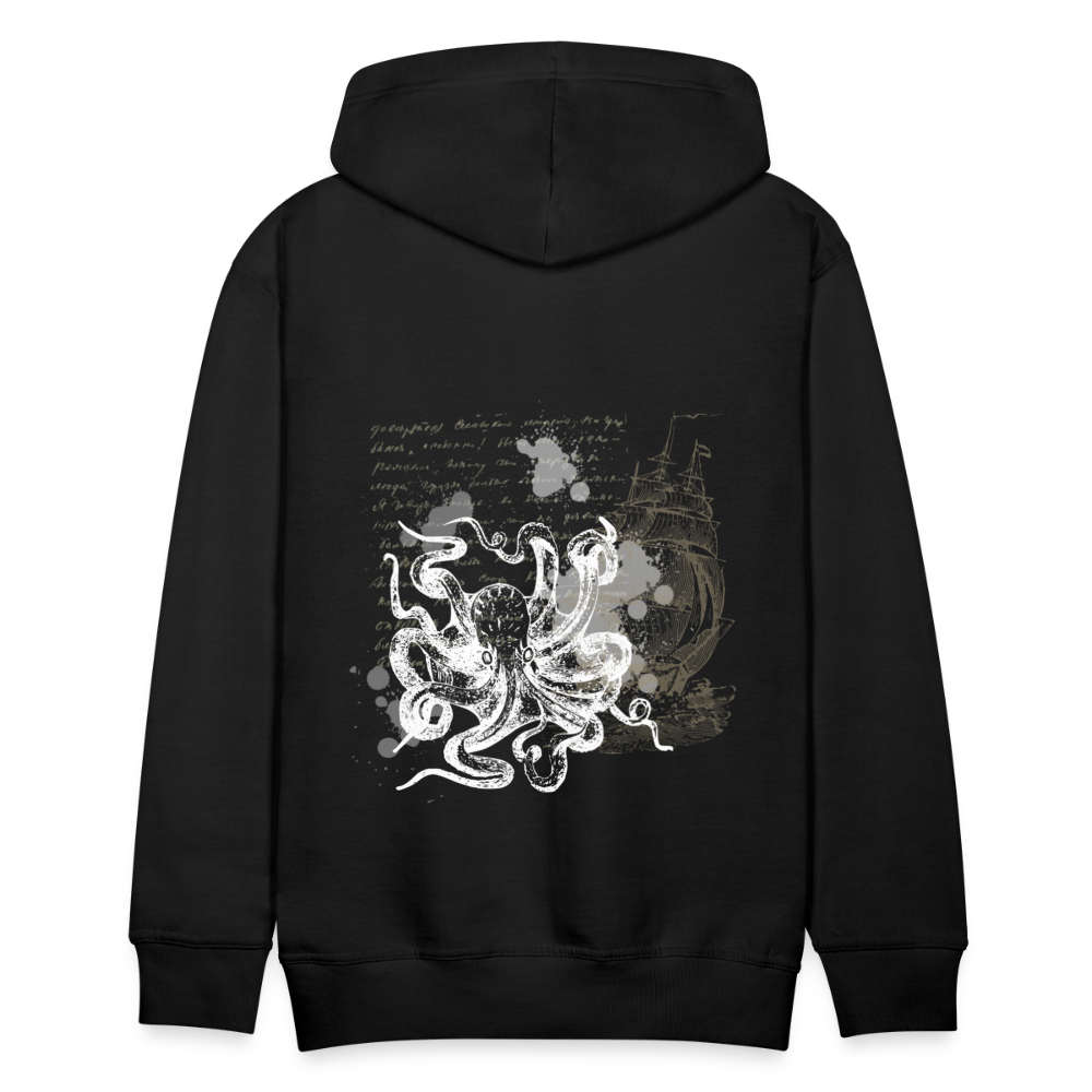 Vintage Steampunk Oktopus Motiv - Männer Premium Hoodie - Schwarz