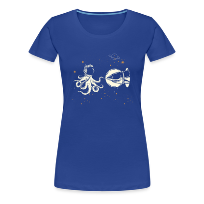 Begegnung zwischen Hai und Oktopus im Weltall - Frauen Premium T-Shirts - by Artful Alchemist