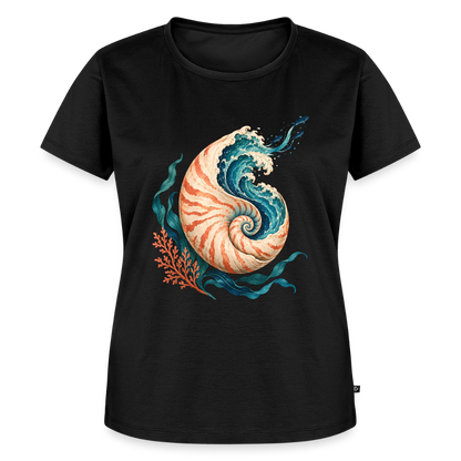 Nautilus Wave – Frauen Premium T-Shirt - Schwarz