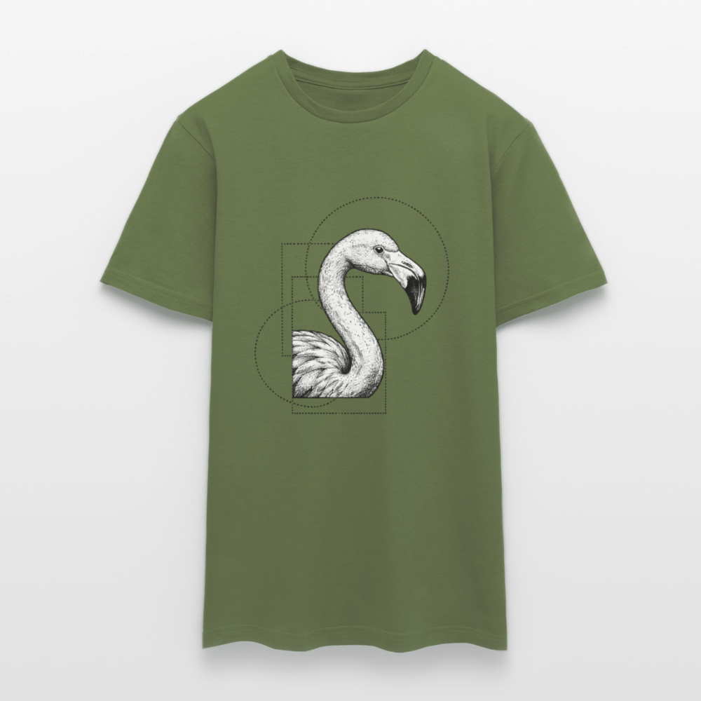 Geometric Grace – Modern Flamingo - Männer T-Shirt - by Artful Alchemist