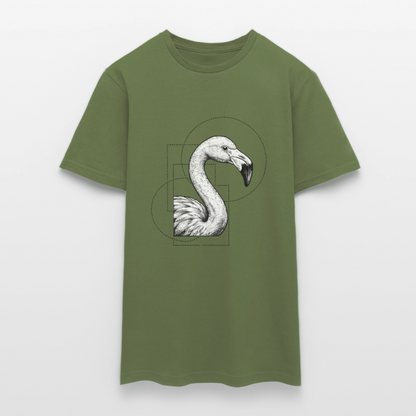 Geometric Grace – Modern Flamingo - Männer T-Shirt - by Artful Alchemist