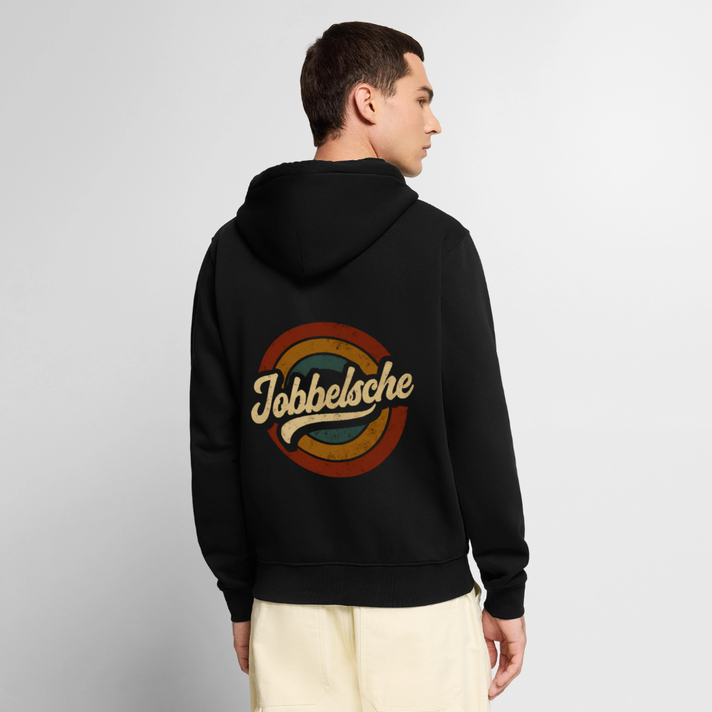 Jobbelsche Retro - Hessisch Mundart - Männer Premium Kapuzen Jacke - Schwarz