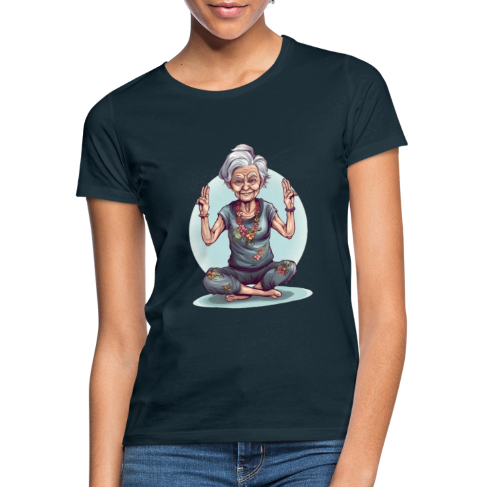 Coole Yoga Oma - Meditation im besten Alter  - Frauen T-Shirt - Navy