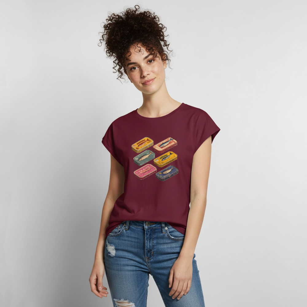 Vintage Sardine Collective - Frauen T-Shirt mit gerollten Ärmeln - by Artful Alchemist