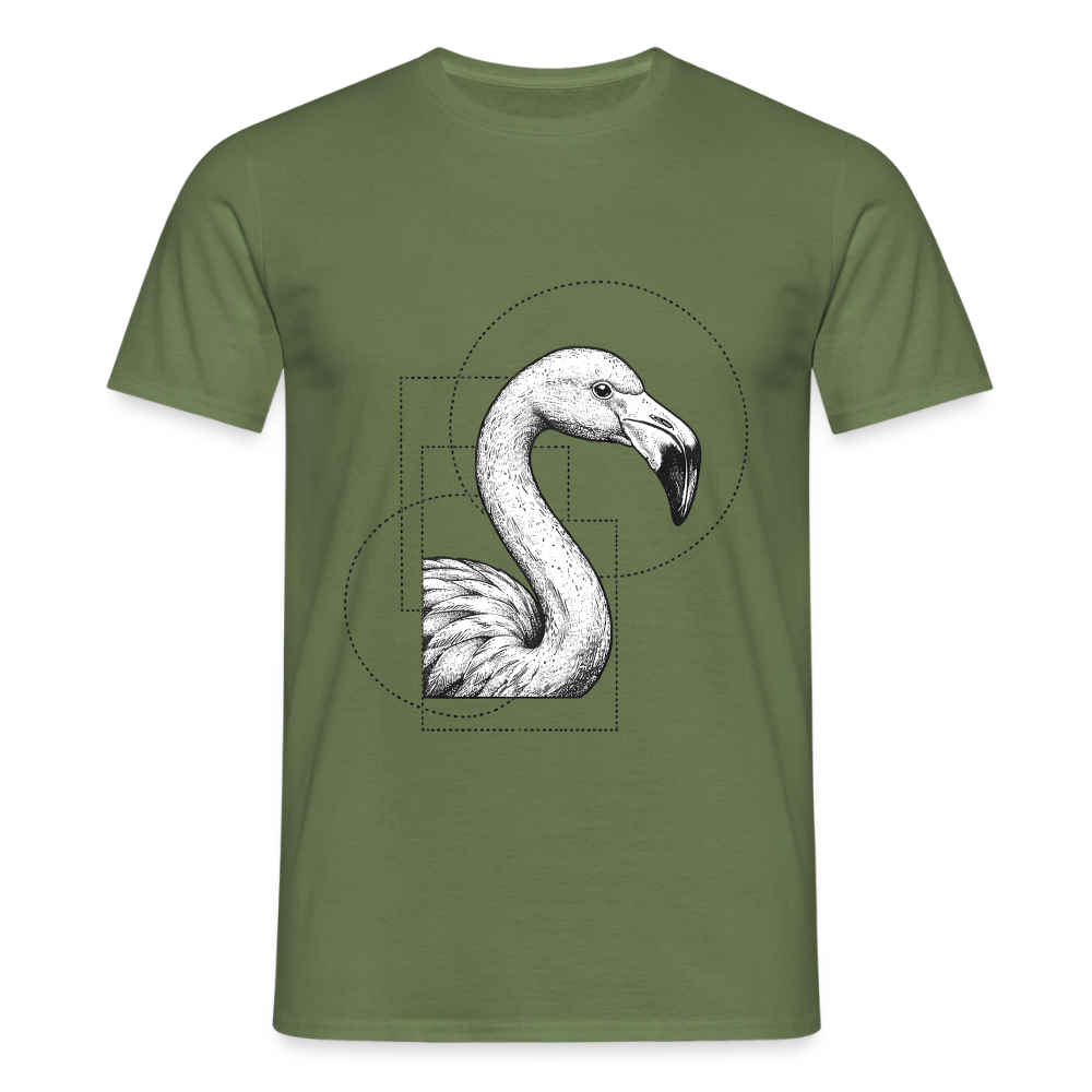 Geometric Grace – Modern Flamingo - Männer T-Shirt - by Artful Alchemist