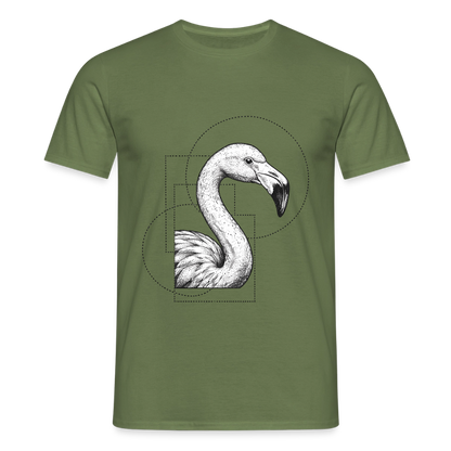 Geometric Grace – Modern Flamingo - Männer T-Shirt - by Artful Alchemist