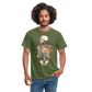 Skelett mit zarten Blumen im Boho Look - Männer T-Shirt - Militärgrün