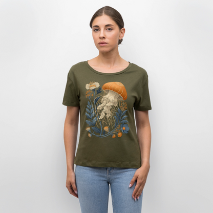Floral Jellyfish - Stanley/Stella Relaxed Rundhals Frauen Bio-T-Shirt SERENA - by Artful Alchemist