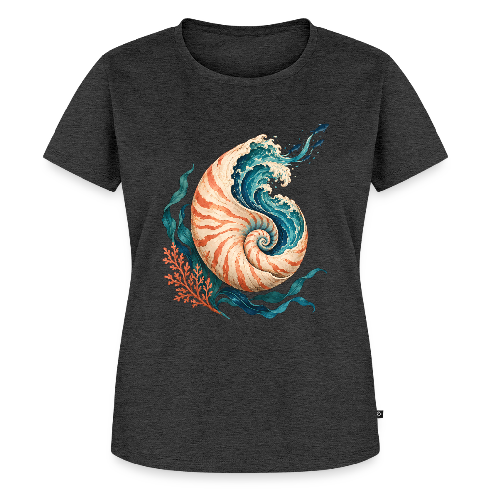 Nautilus Wave – Frauen Premium T-Shirt - Anthrazit meliert
