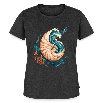 Nautilus Wave – Frauen Premium T-Shirt - Anthrazit meliert