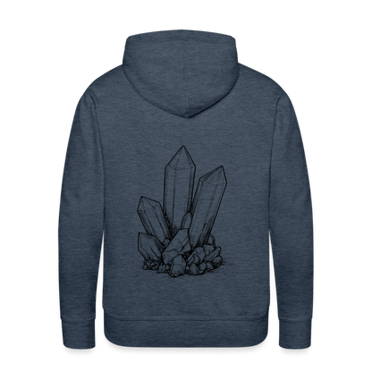 Berbau, Schlägel und Eisen, Bergkristall auf dem Rücken - Männer Premium Hoodie - by Artful Alchemist