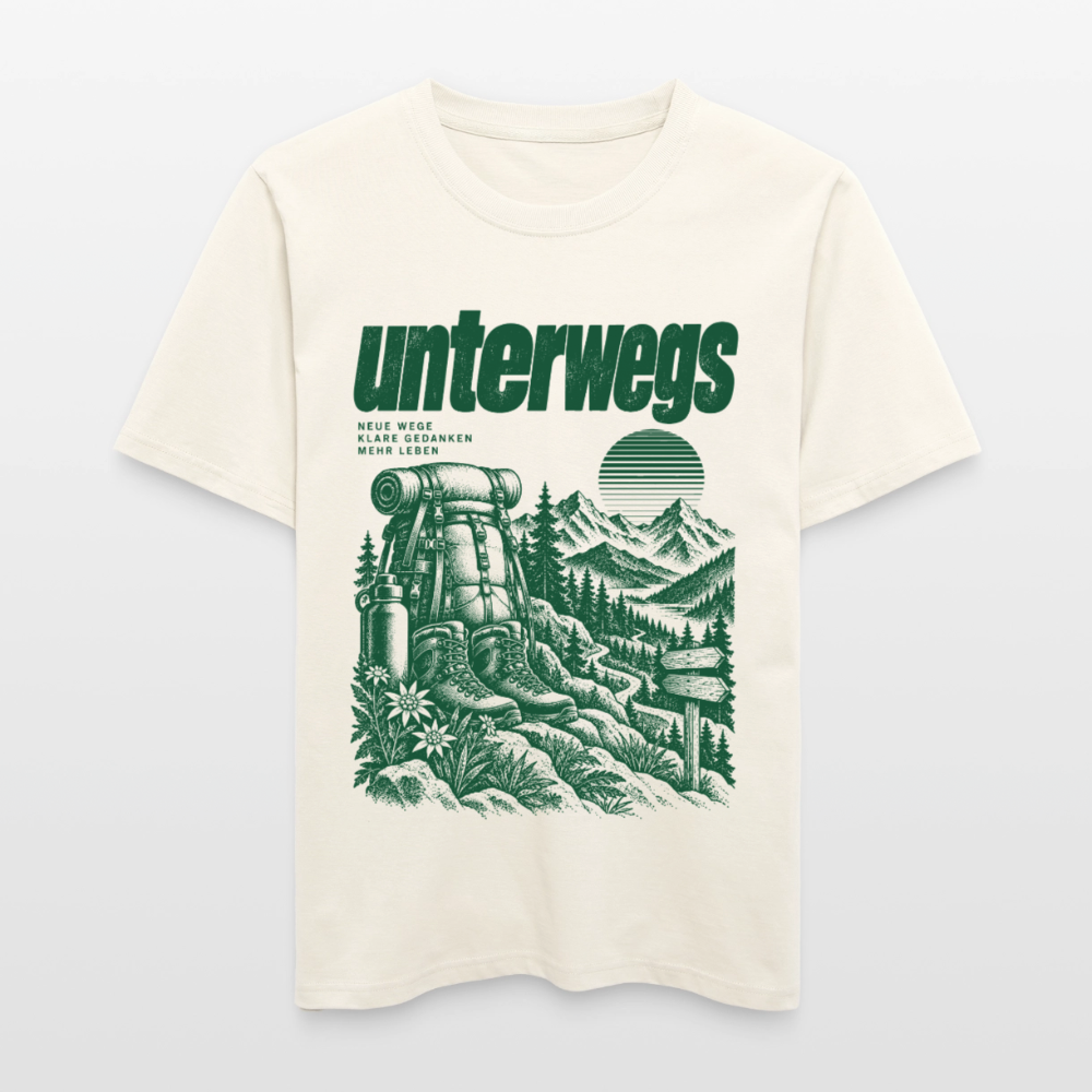 Unterwegs – RELAXED FIT Unisex Organic T-Shirt - Naturweiß 