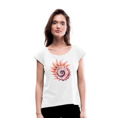 Fedriger Tentakel Nautilus - Goldener Schnitt - Frauen T-Shirt mit gerollten Ärmeln - by Artful Alchemist