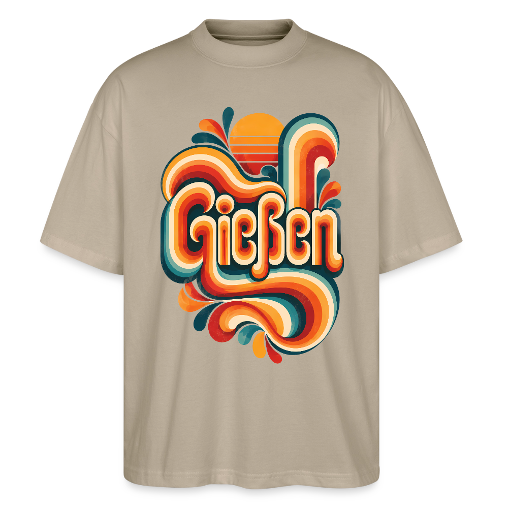 Gießen Retro – Oversized Unisex Bio T-Shirt - Steingrau