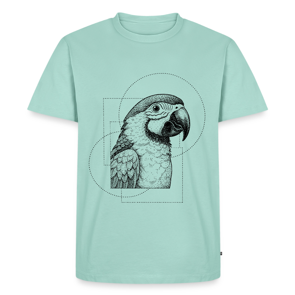 Hidden Jungle – Minimalist Parrot Dot-Art - Männer Premium Bio T-Shirt - by Artful Alchemist