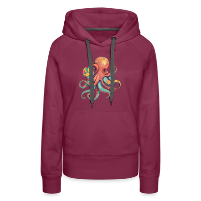 Lustiger Comic Oktopus mit Lollipop - Frauen Premium Hoodie - by Artful Alchemist