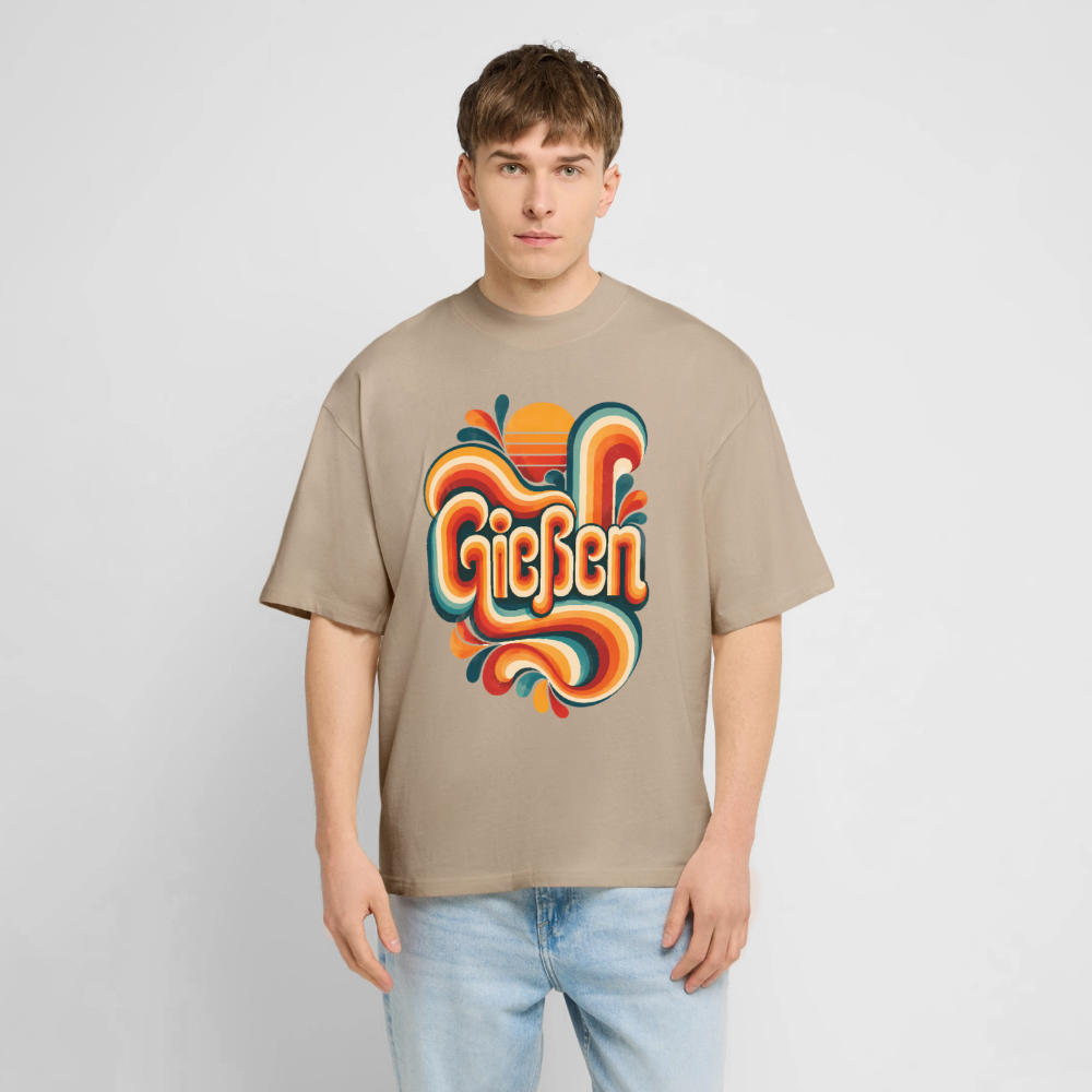 Gießen Retro – Oversized Unisex Bio T-Shirt - Steingrau
