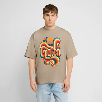 Gießen Retro – Oversized Unisex Bio T-Shirt - Steingrau